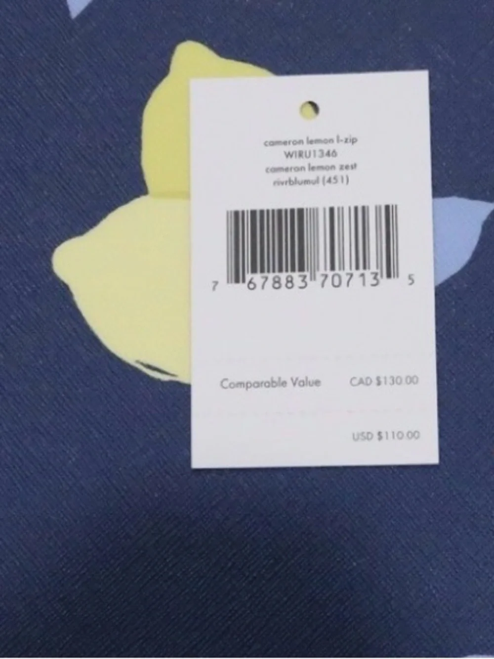 NWOT kate spade Cameron Lemon Zip Laptop Case